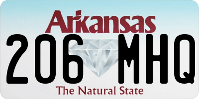 AR license plate 206MHQ