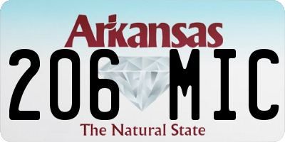 AR license plate 206MIC