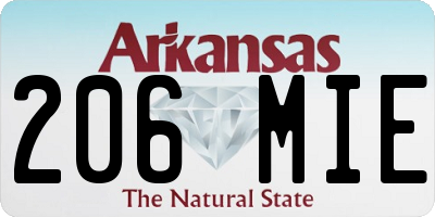 AR license plate 206MIE