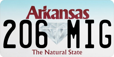 AR license plate 206MIG