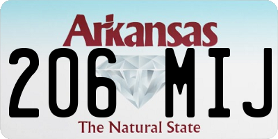 AR license plate 206MIJ
