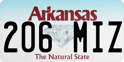 AR license plate 206MIZ
