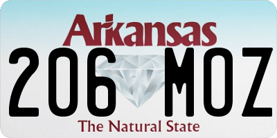 AR license plate 206MOZ