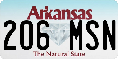 AR license plate 206MSN