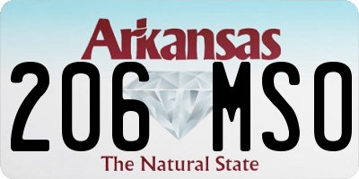 AR license plate 206MSO