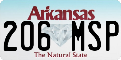 AR license plate 206MSP