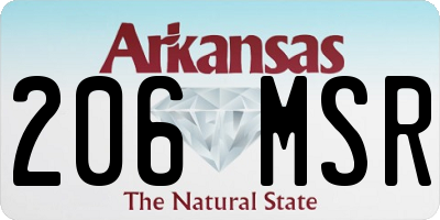 AR license plate 206MSR