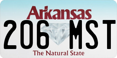 AR license plate 206MST