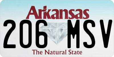 AR license plate 206MSV