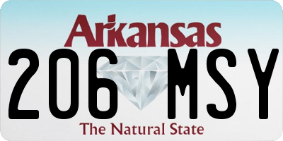 AR license plate 206MSY