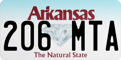 AR license plate 206MTA