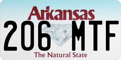 AR license plate 206MTF