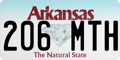 AR license plate 206MTH