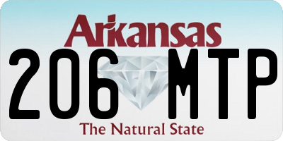 AR license plate 206MTP
