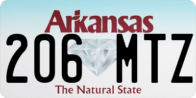 AR license plate 206MTZ