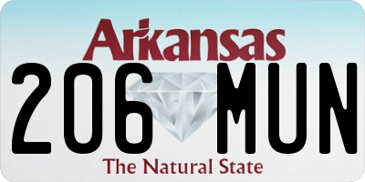 AR license plate 206MUN
