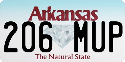 AR license plate 206MUP