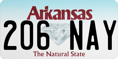 AR license plate 206NAY