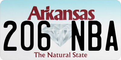 AR license plate 206NBA