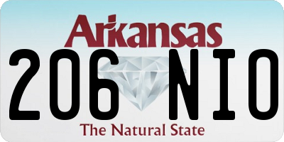 AR license plate 206NIO