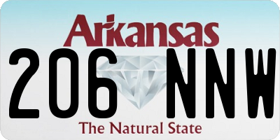 AR license plate 206NNW