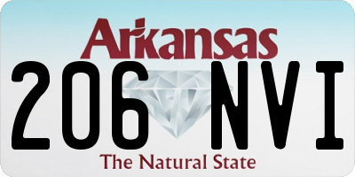 AR license plate 206NVI