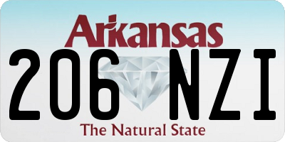 AR license plate 206NZI