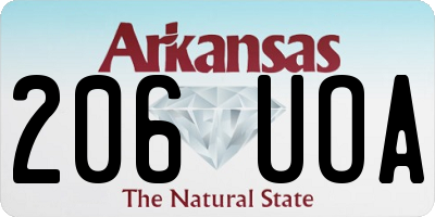 AR license plate 206UOA