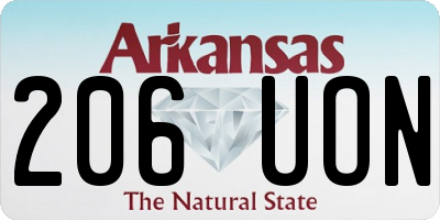 AR license plate 206UON