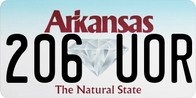 AR license plate 206UOR