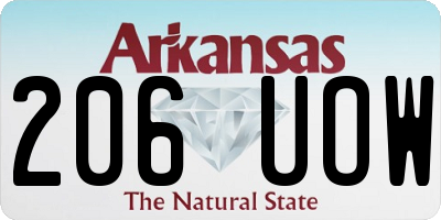 AR license plate 206UOW