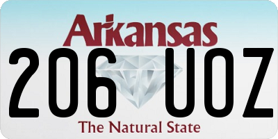 AR license plate 206UOZ