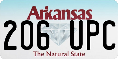 AR license plate 206UPC