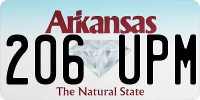 AR license plate 206UPM