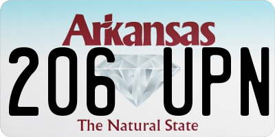 AR license plate 206UPN