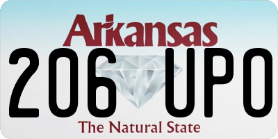 AR license plate 206UPO