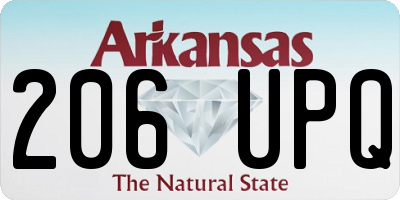 AR license plate 206UPQ