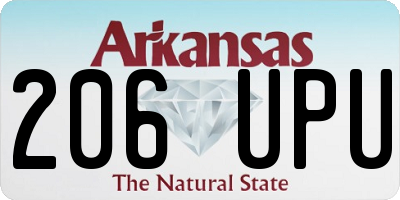 AR license plate 206UPU