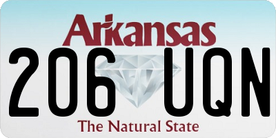 AR license plate 206UQN