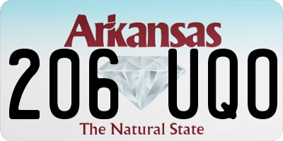 AR license plate 206UQO