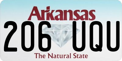 AR license plate 206UQU