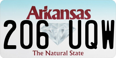 AR license plate 206UQW