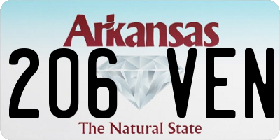 AR license plate 206VEN