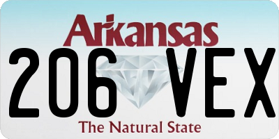 AR license plate 206VEX