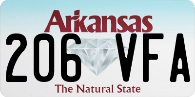 AR license plate 206VFA