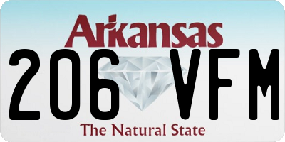 AR license plate 206VFM