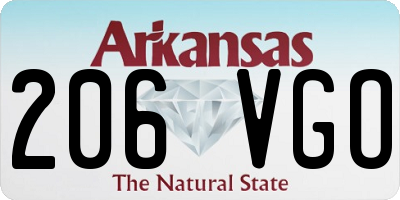 AR license plate 206VGO