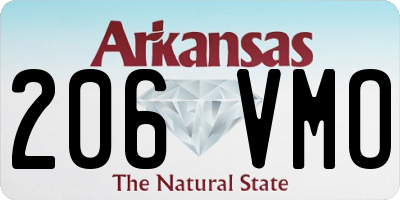 AR license plate 206VMO