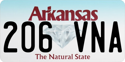AR license plate 206VNA