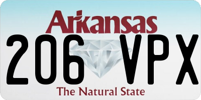 AR license plate 206VPX
